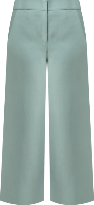 Women's Silk Wide Leg Tailored Pant with Mid Rise