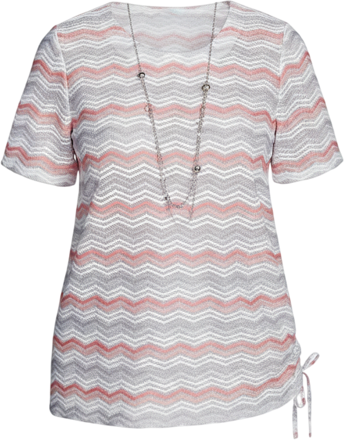 Women's Estate of Mind Chevron Shimmer Top with Necklace