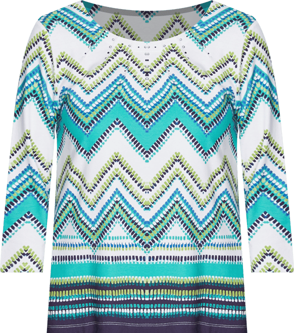 Women's Nantucket Pleated Neckline Chevron Top