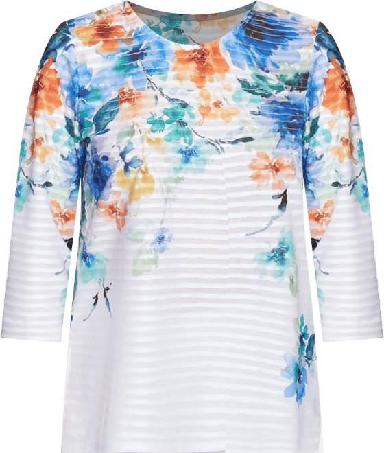 Women's Nantucket Textured Floral Neckline Top