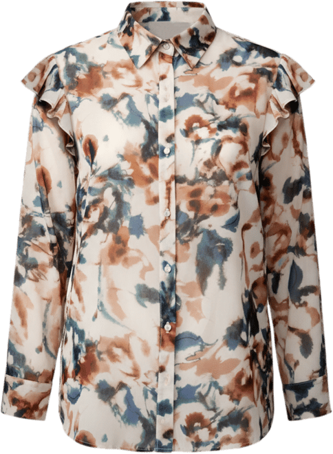 June + Vie Women's June + Vie Ruffle Button-Down Blouse