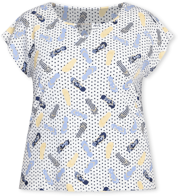 Plus Size Making Waves Flip Flop Print Top