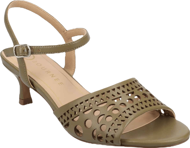 Women's Jessly Perforated Kitten Heel Dress Sandals