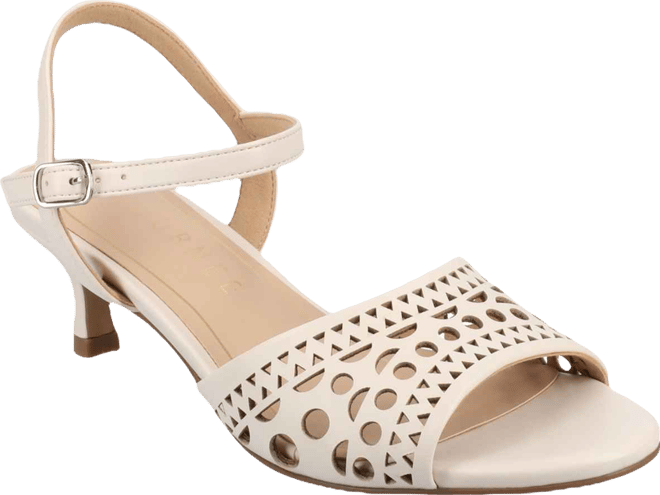 Women's Jessly Perforated Kitten Heel Dress Sandals