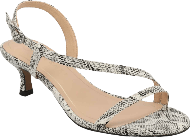 Women's Jemry Asymmetrical Strap Kitten Heel Strap Dress Sandals