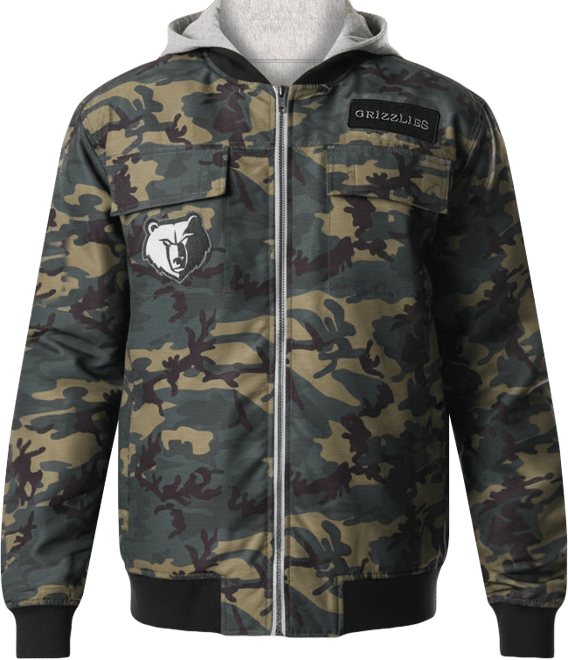 Men's and Women's Camo Memphis Grizzlies Full-Zip Hoodie Bomber Jacket