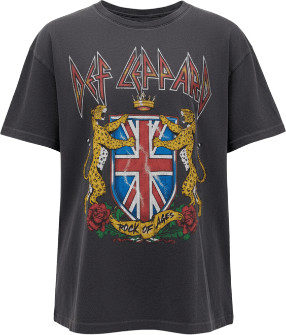 Women's Black Def Leppard Rock of Ages Graphic T-Shirt