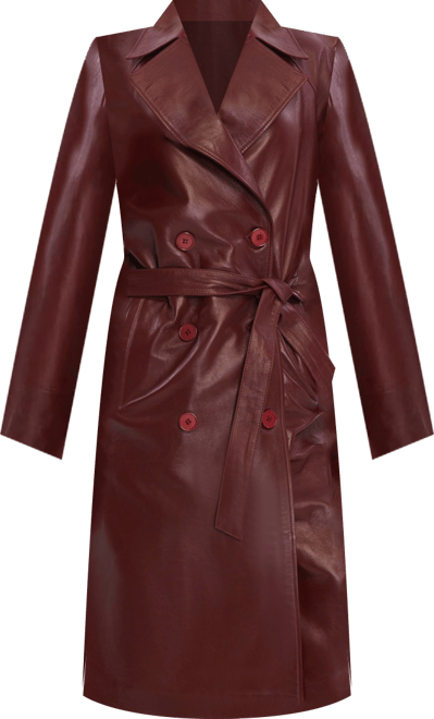 Women's Leather Trench Coat