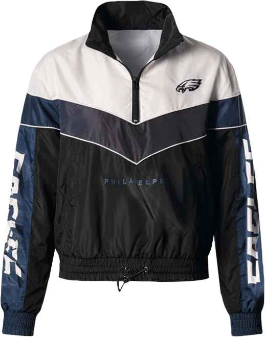 Women's Black Philadelphia Eagles 1/4-Zip Track Jacket