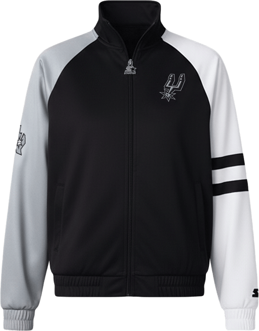 Women's Black San Antonio Spurs Line Up Dolman Raglan Full-Zip Track Jacket