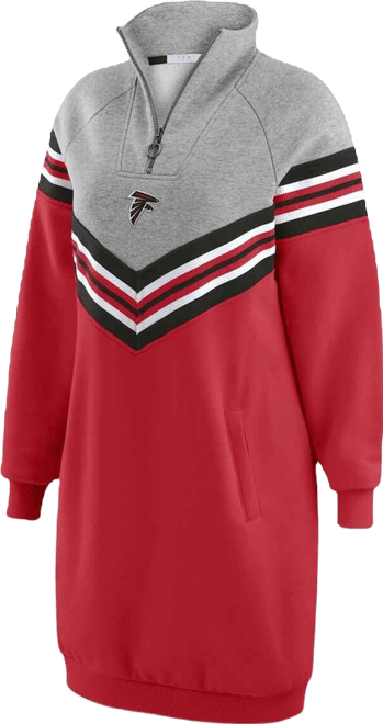 Women's Red/Heather Gray Atlanta Falcons Chevron Stripe Dress