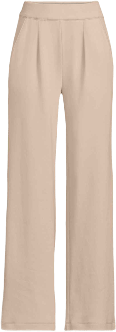 Women's Sport Knit High Rise Pleated Wide Leg Pants