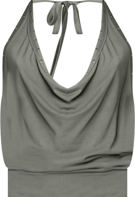Womens Arie Cowl Neck Halter Top