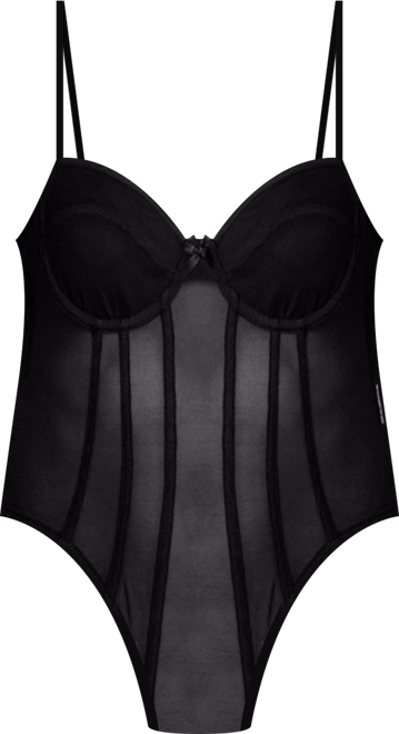 Womens Jenia Sheer Mesh Cupped Bodysuit