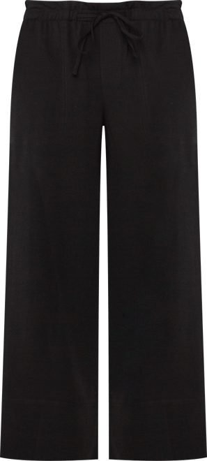 Petite Cropped Pull-On Wide-Leg Pants