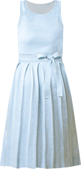 Women's Organic Sleeveless Pleated Sweater Knit Midi Dress