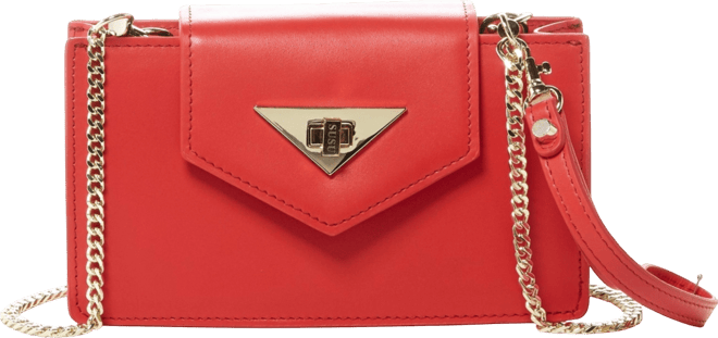 Mini Crossbody Bag Small Leather Red Purse Wristlet Women's Handbag