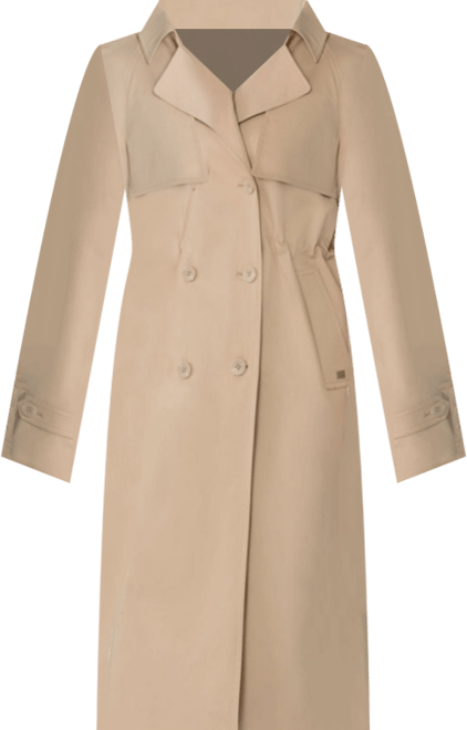 Womens Fabiola Relaxed-Fit Double-Breated Trench Coat With Adjustable Waist