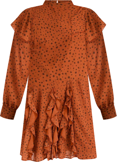 June + Vie Women's June + Vie Ruffled Chiffon Mockneck Dress