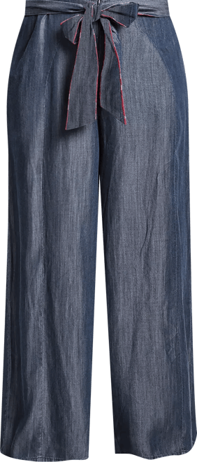 Women's Plus Size Curvy-Fit Tencel Denim Palazzo Pant
