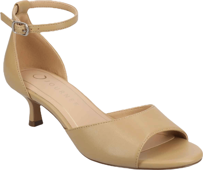 Women's Jezzie Peep Toe Kitten Heel Dress Sandals