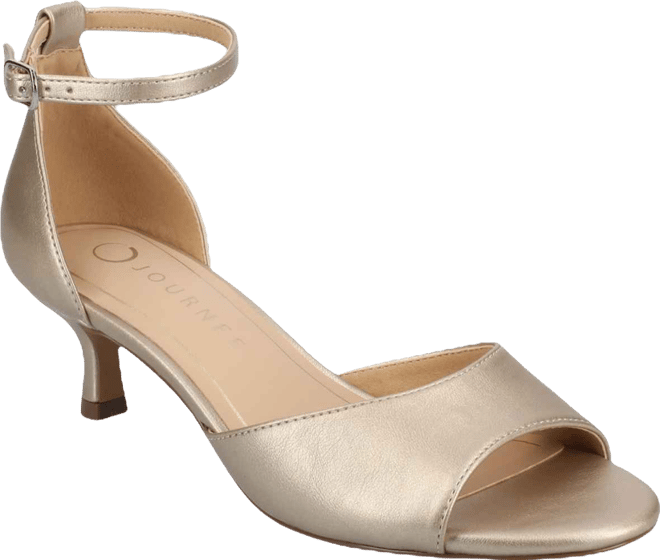 Women's Jezzie Peep Toe Kitten Heel Dress Sandals