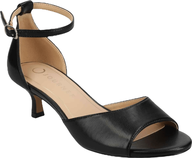 Women's Jezzie Peep Toe Kitten Heel Dress Sandals