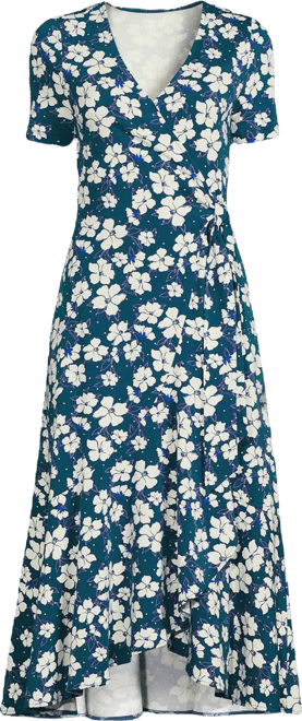 Women's Cotton Modal Vneck Wrap Midi Dress