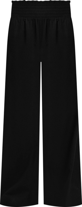 Women's Linen Smocked Wide Leg Pant