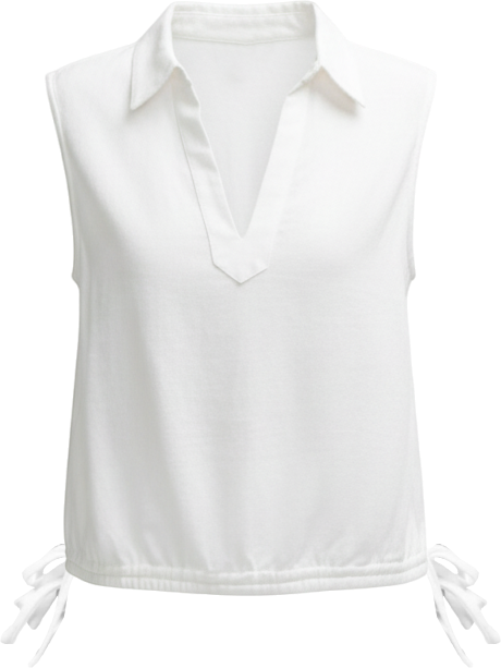 Women s Sleeveless Top with Side Drawcords