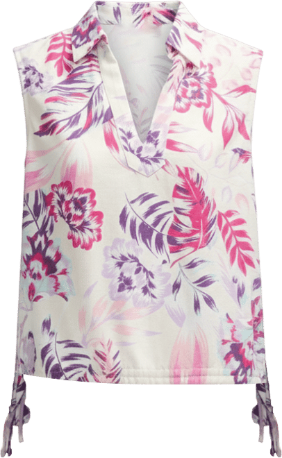 Women s Sleeveless Top with Side Drawcords