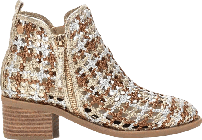 Women's Braided Booties with Side Zipper