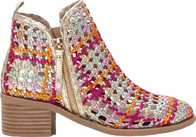 Women's Braided Booties with Side Zipper