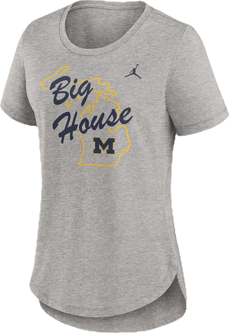Women's Heather Gray Michigan Wolverines Local Campus Location Mantra Tri-Blend T-Shirt