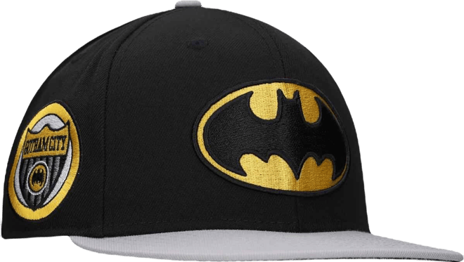 Men's and Women's Black Batman Comic Undervisor Snapback Hat