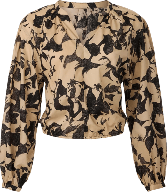 Women's Balloon Sleeve Cropped Top