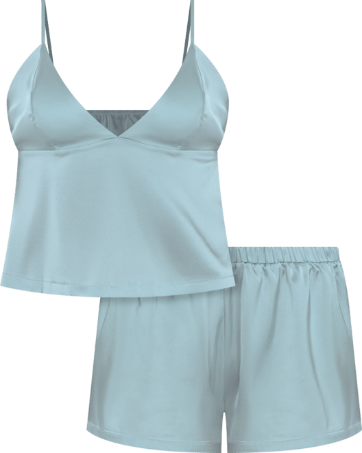 Women's Satin Crop Cami and Short Set
