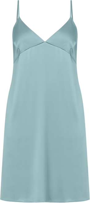 Women's Soft Cup Satin Long Sage Gown