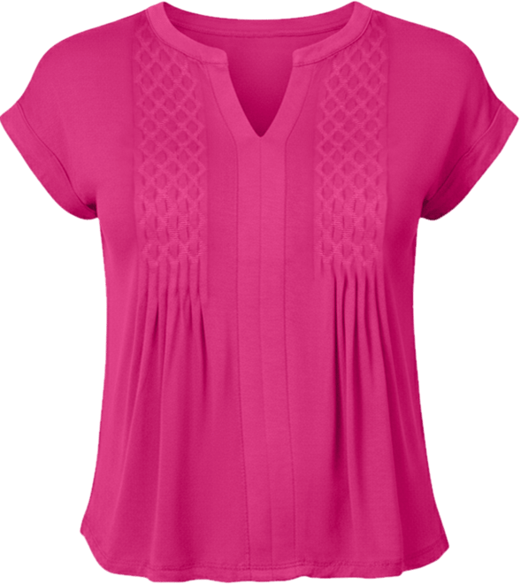 Women's Diamond Embrodered Henley T-Shirt