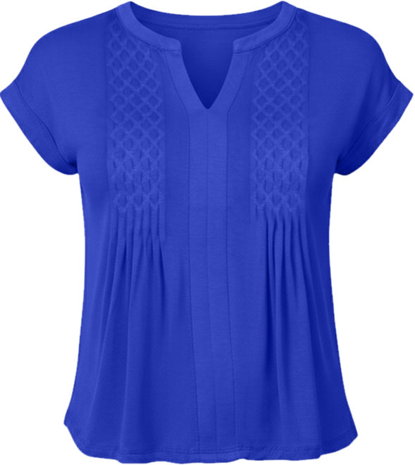 Women's Diamond Embrodered Henley T-Shirt