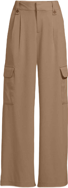 Women's Soft Polish Cargo High Rise Wide Leg Pants