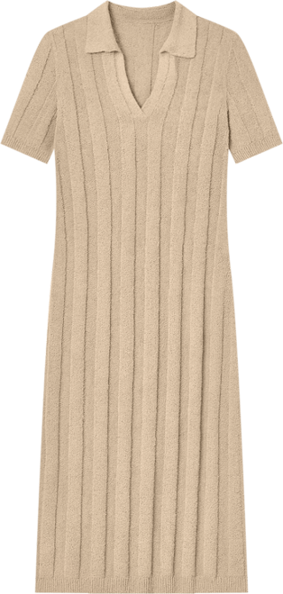 Women's Edie Ribbed Sweater Knit Polo Dress