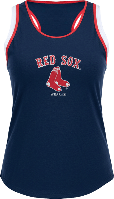 Women's Navy Boston Red Sox Color Block Racerback Tank Top
