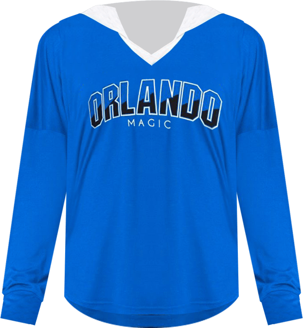 Women's Blue Orlando Magic Bench Player Oversized Long Sleeve Hooded Top