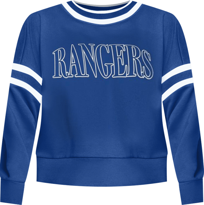 Women's&nbsp;Blue New York Rangers Power Play Cropped Pullover Sweatshirt