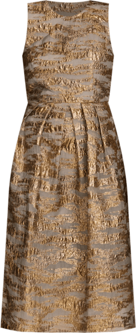 Women's Jewel-Neck Metallic Dress