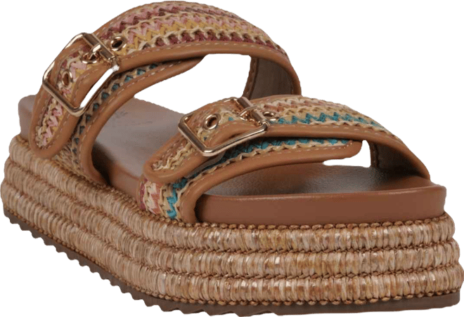 Women's Lorena Woven Double Band Slide Platform Sandals