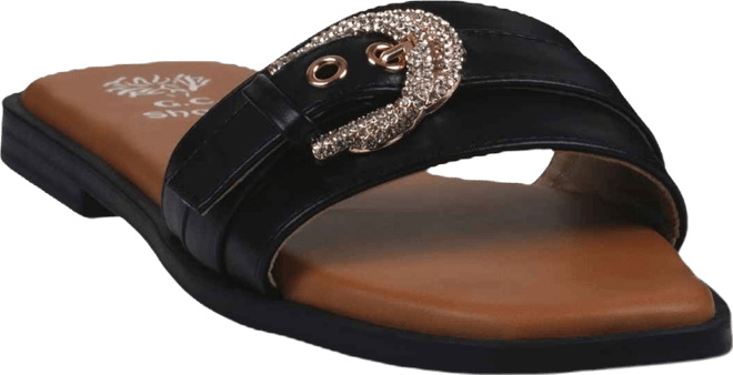 Women's Kenna Embellished Buckle Flat Sandals