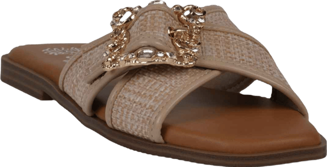 Women's Ivy Embellished Buckle Slide Flat Sandals