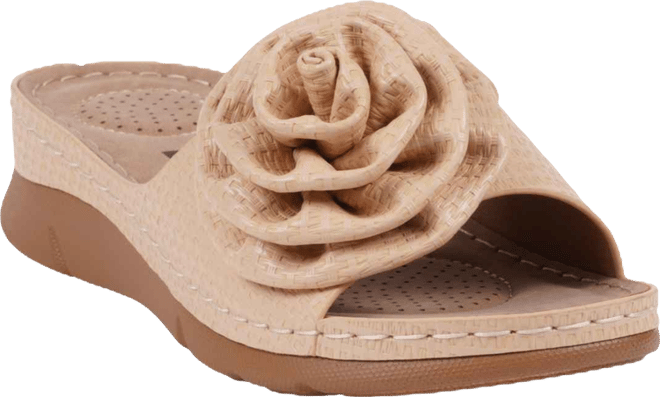 Women's Honey Flower Rosette Flat Sandals